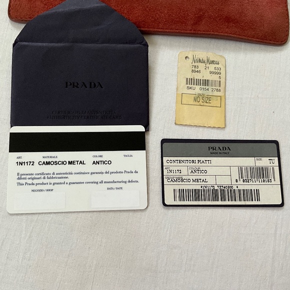 PRADA Vintage Camoscio Suede Metal Sound Bag Red - Picture 6 of 14